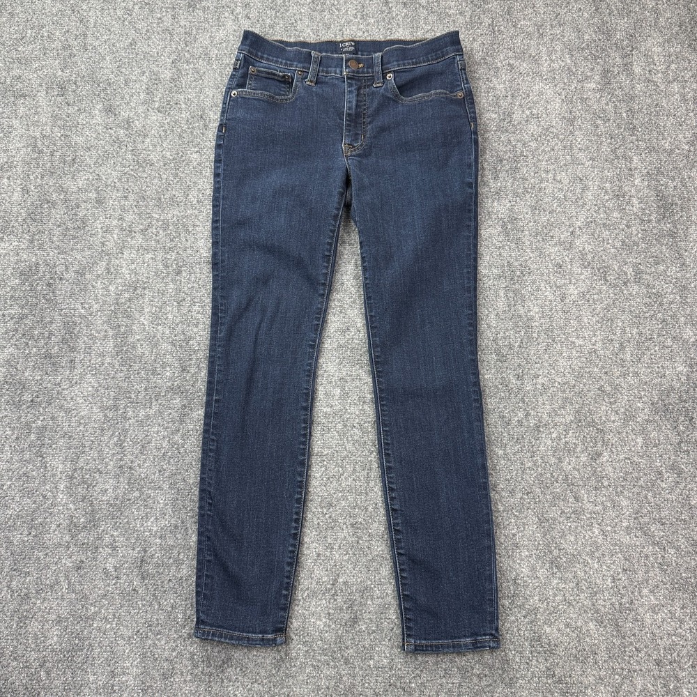 J Crew Womens Jeans 8" Mid Rise Skinny Size 27 Dark Wash Stretch Denim BA776
